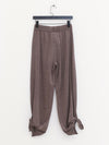 SWAYING 25 Fall/Winter Collection: Knotted-detail Wool Tapered Pants (SW-SW25AW3B12C2S2-HZ) - Gray-Brown